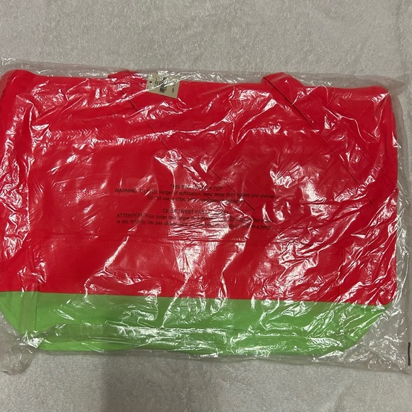 PINK Victoria's Secret Neon 2 Tone Tote Bag NWT - Picture 2 of 4